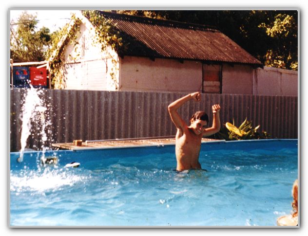CJ in pool Rosebery St Feb 1986